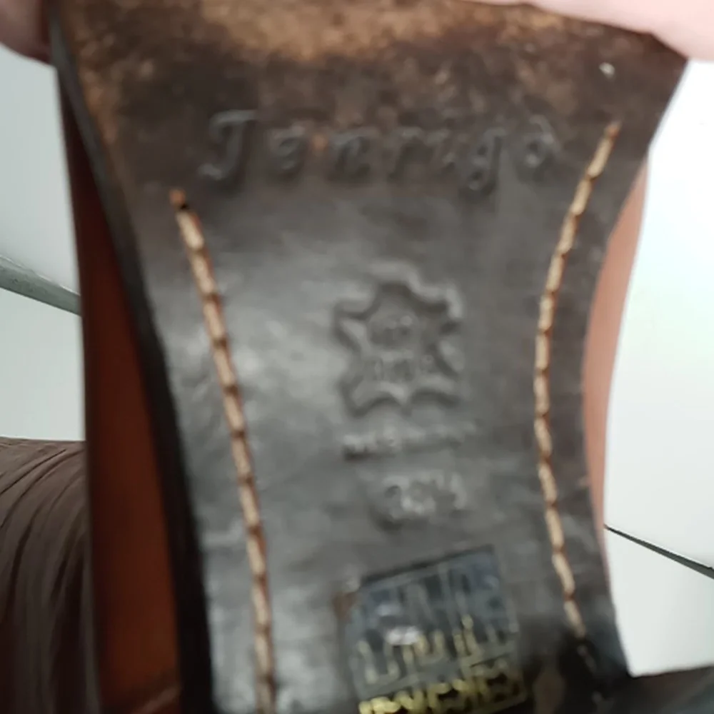 Jenrigo Tall Leather Boots made in Italy - Cognac- size 38.5